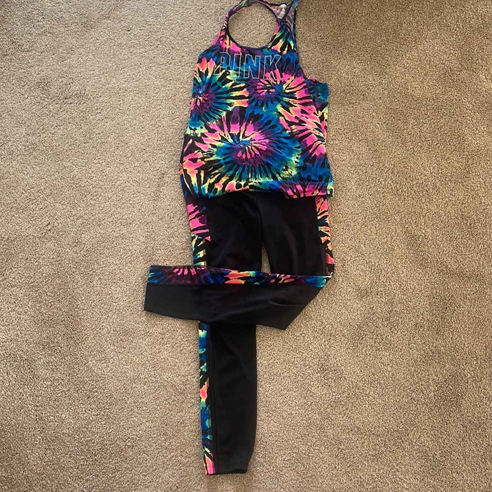 Pink leggings with matching tank